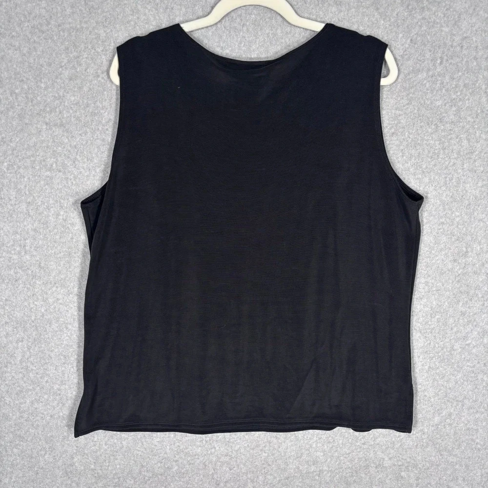Vintage Dressbarn Tank Top 1X Slinky Liquid Knit Quiet Luxury Neutral Career USA